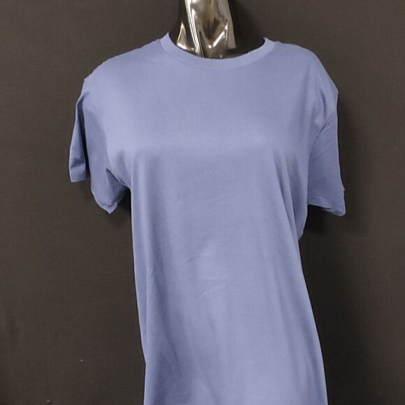 LADIE'S HANES BEEFY T CREW NECK T SHIRT NAVY - Picture 1 of 6